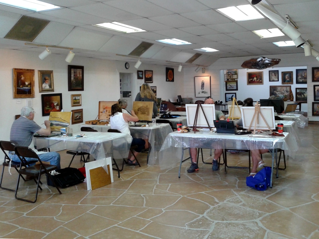 Oil painting class at Llano Art Gallery, Llano, Texas